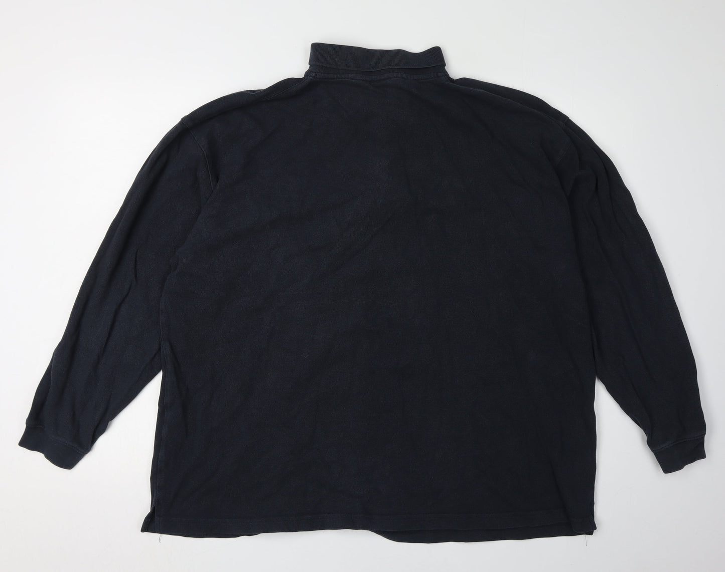 Cotton Traders Men's Black 2XL Long Sleeve Polo