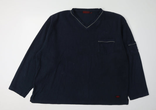 Lee Cooper Men's Blue V-Neck Pullover Sweatshirt