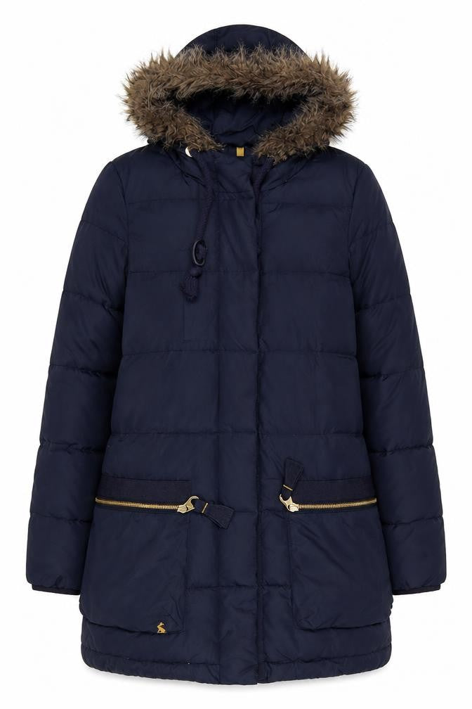 Tom Joule Women's Blue Puffer Jacket Size 8, Hooded