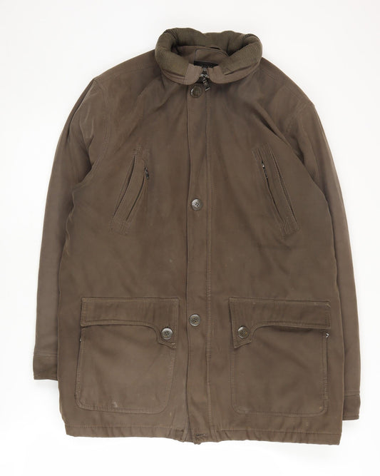 Saxon Men's Brown Mid-Length Overcoat M