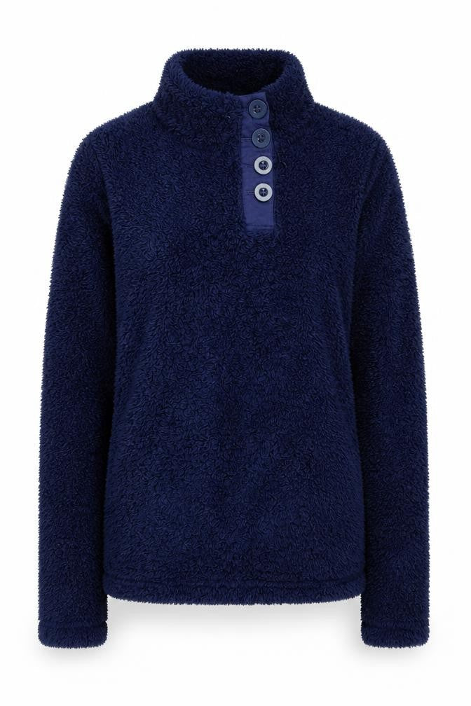 Next Women's Blue Henley Sweatshirt, Size 6