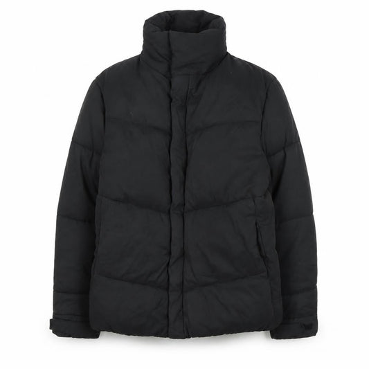 Front view of ASOS Women's Black Puffer Jacket S Regular Fit
