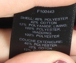 Close-up detail of ASOS Women's Black Puffer Jacket S Regular Fit