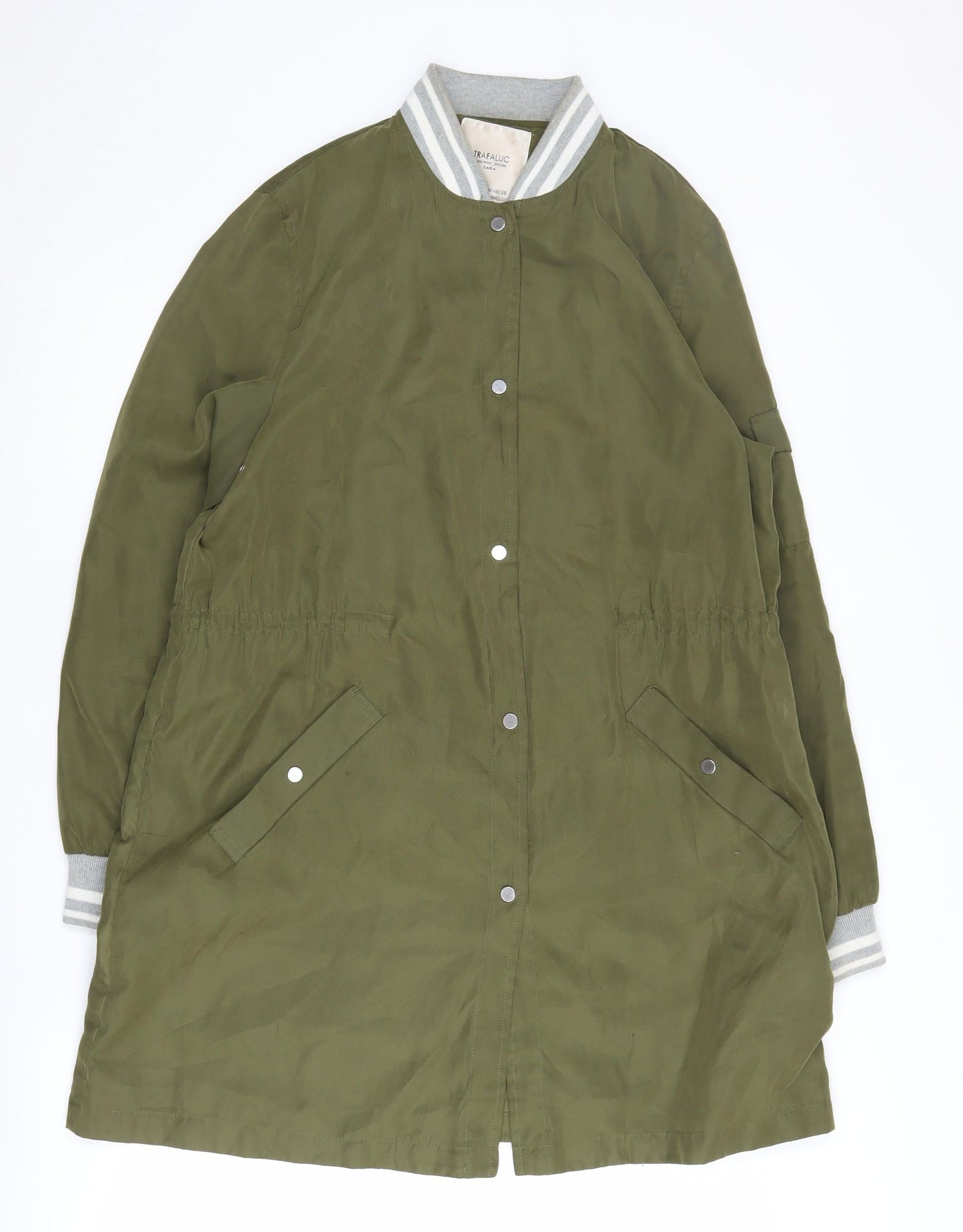 Zara Women's Green Varsity Jacket - Size 12