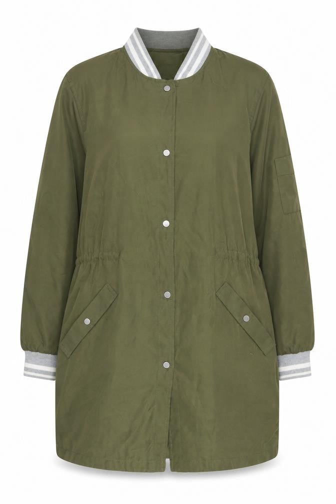 Zara Women's Green Varsity Jacket - Size 12