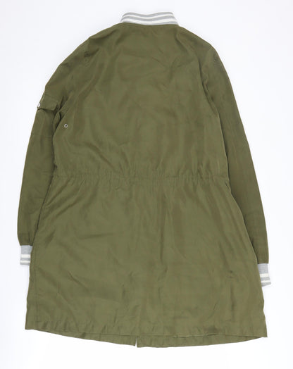 Zara Women's Green Varsity Jacket - Size 12