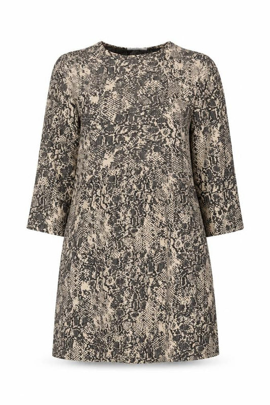 Zara Women's Beige Animal Print Shift Dress S