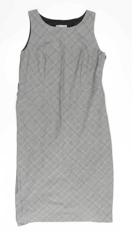 Wallis Grey Sheath Dress, Size 16, Business Style