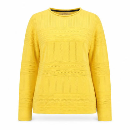 Front view of Mantaray Women's Yellow jumper, size 12