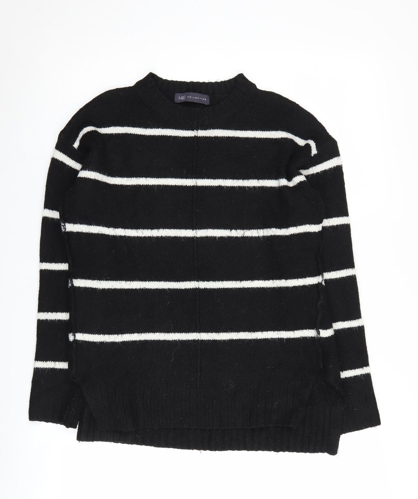 Marks and Spencer Women's Black Striped Pullover, Size S