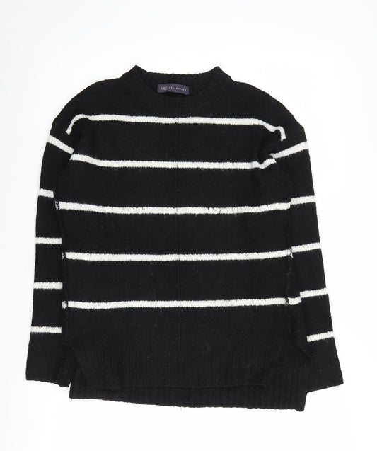 Marks and Spencer Women's Black Striped Pullover, Size S