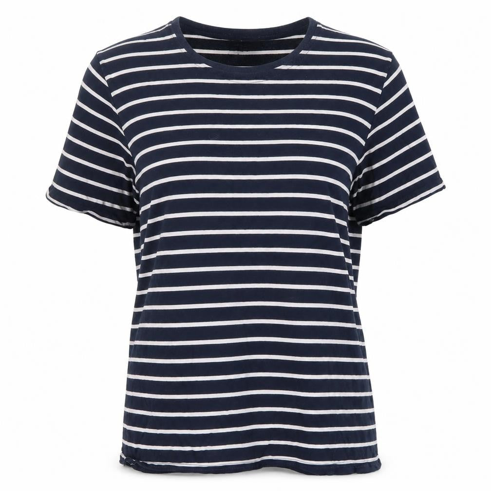 Pull & Bear Unisex Blue Striped T-Shirt Size M