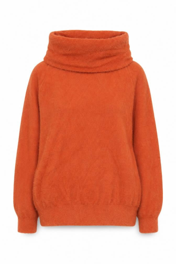 Klass Women's Orange XL Cowl Neck Pullover Jumper