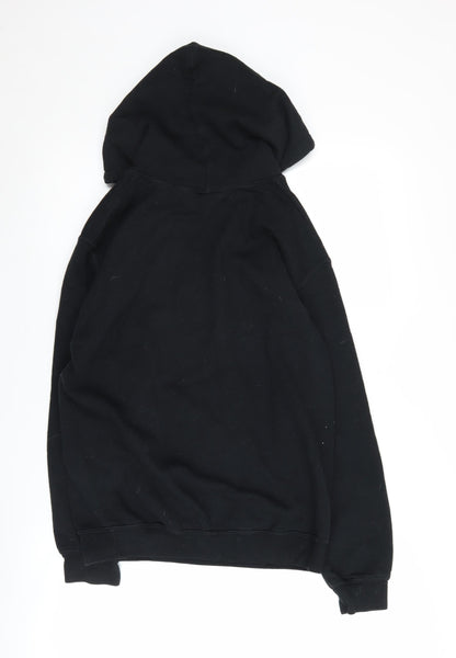 Preloved Gildan Unisex Black TV Hoodie, Size S, Lightweight Pullover - Back