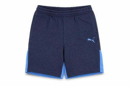 Front view of Puma boys’ blue athletic shorts xl