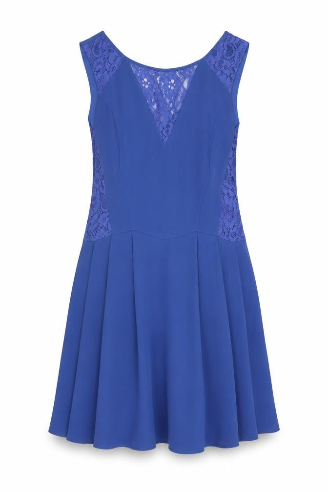 Oasis Women's Blue Lace Sleeveless Dress