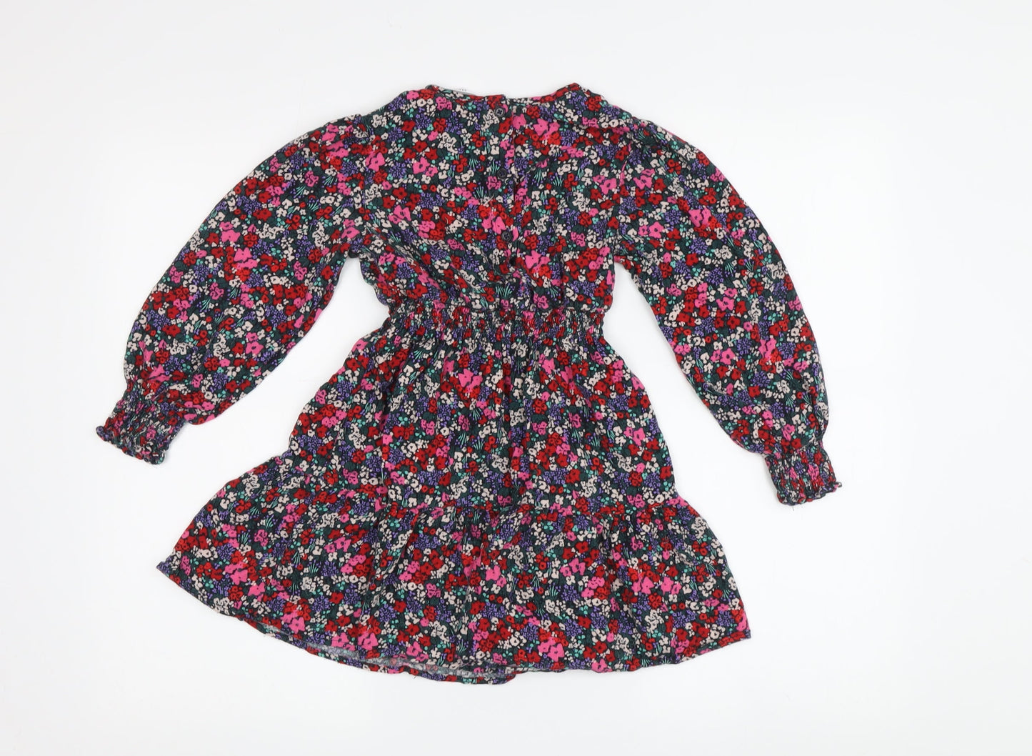 Marks and Spencer Girls Floral Fit & Flare Dress - Multicoloured 7-8Y