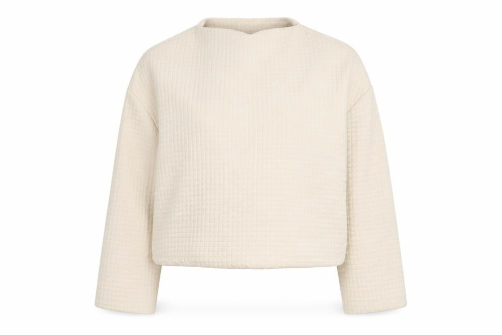 Zara Women's Beige Blouse M Long Sleeve High Neck