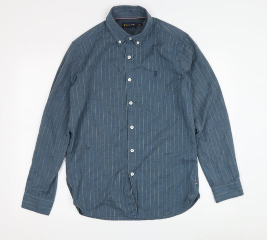Polo Sport Men's Blue Striped Button-Up Shirt M