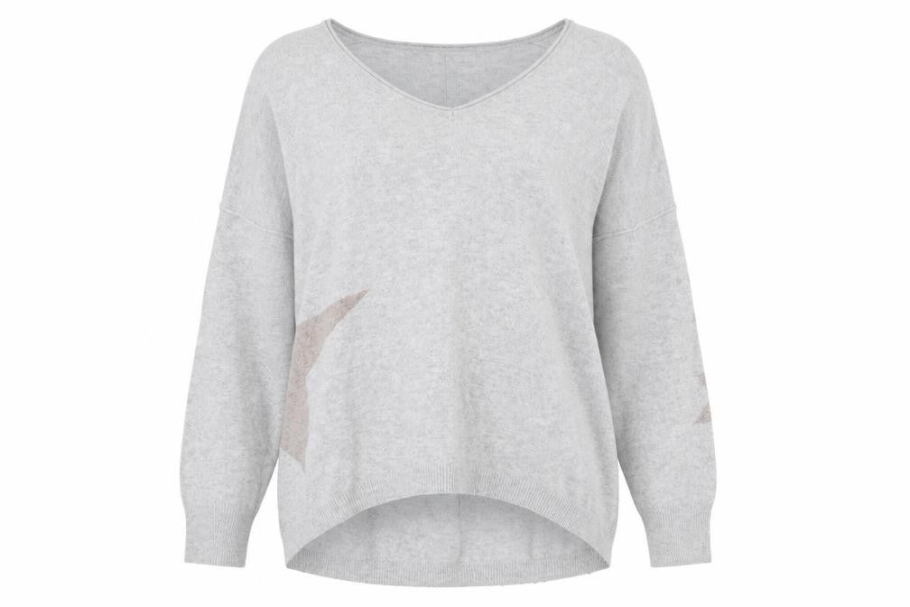 Mint Velvet Women's Grey V-Neck Pullover Jumper Size 10
