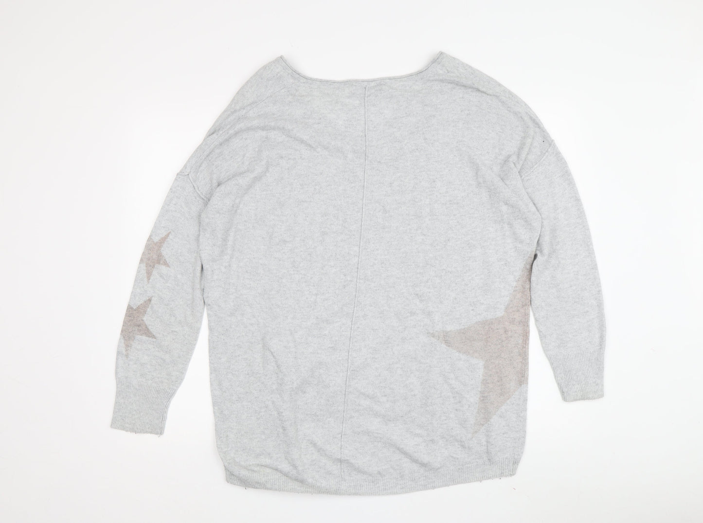 Mint Velvet Women's Grey V-Neck Pullover Jumper Size 10