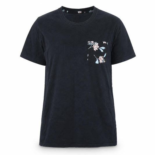 Relevant Womens Black Floral Pocket T-Shirt L