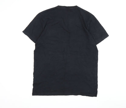 Relevant Womens Black Floral Pocket T-Shirt L