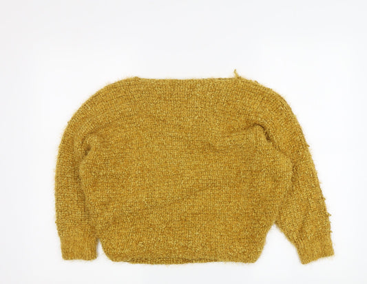 Isabella D Women's Gold M Chunky Knit Pullover Jumper