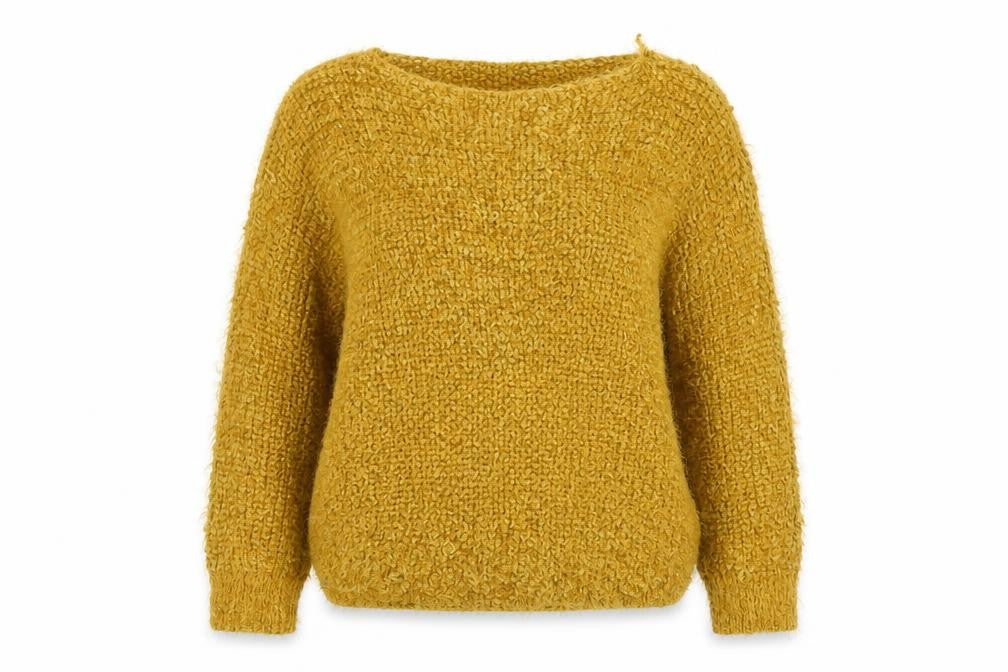 Isabella D Women's Gold M Chunky Knit Pullover Jumper