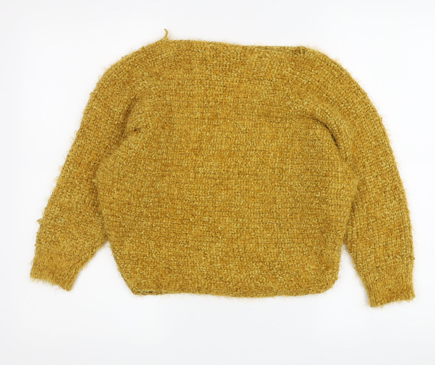 Isabella D Women's Gold M Chunky Knit Pullover Jumper
