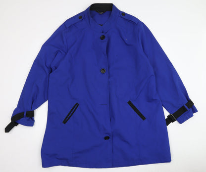 Marisota Women's Blue Long Coat Size L with Buckle
