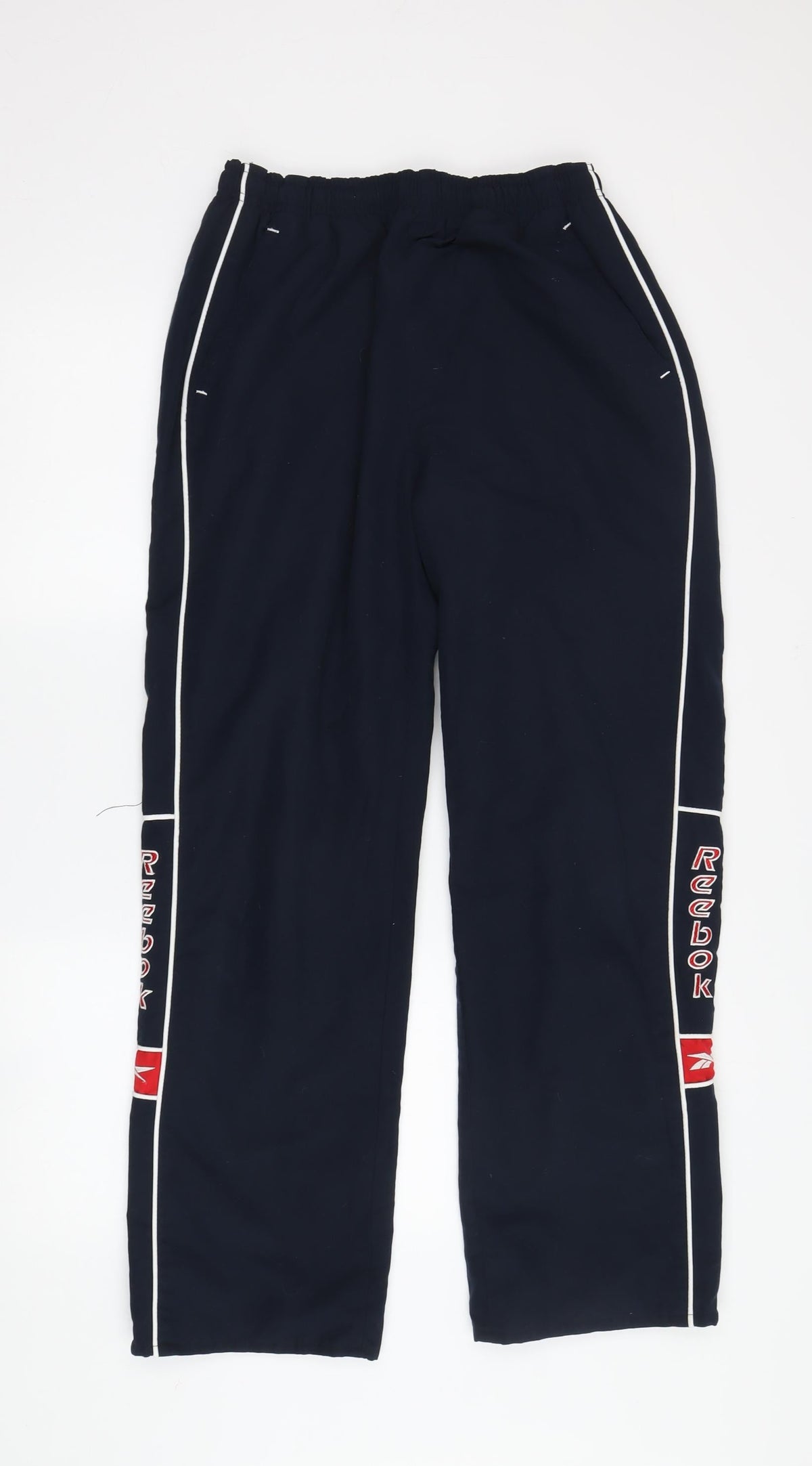 Additional front view of Reebok boys’ black track pants jxl elastic waist sports
