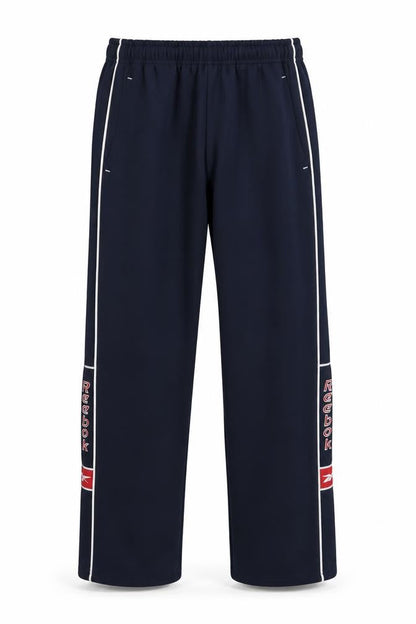 Front view of Reebok boys’ black track pants jxl elastic waist sports