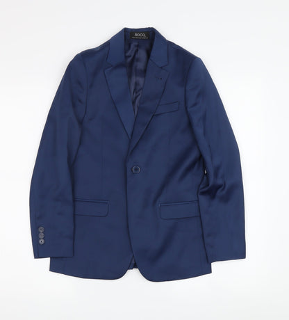 Additional front view of Roco boys’ blue suit jacket, size 146, formal occasion
