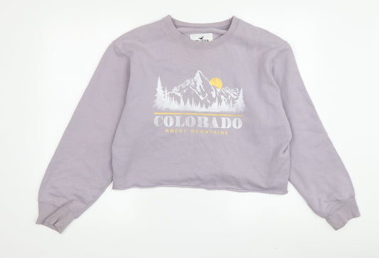 Hollister Girls' Grey Sweatshirt - Size S, Comfort Fit