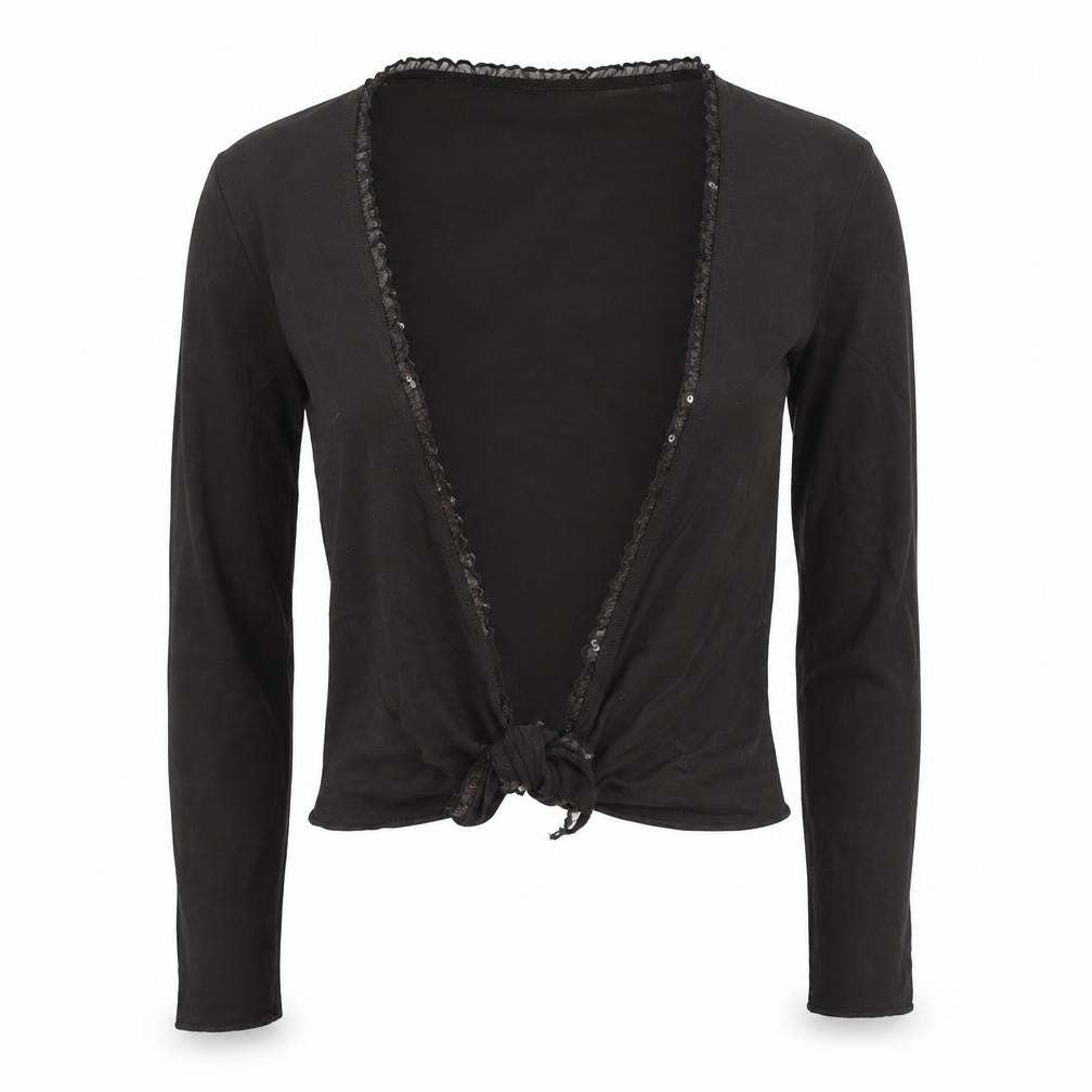 Phase Eight Women's Black Wrap Long Sleeve Top - Size 8