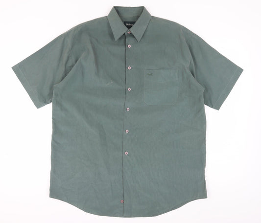 Wolsey Men's Green Short Sleeve Button-Up Shirt