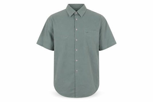 Wolsey Men's Green Short Sleeve Button-Up Shirt