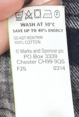 Marks & Spencer Men's Grey Check Flannel Shirt XL