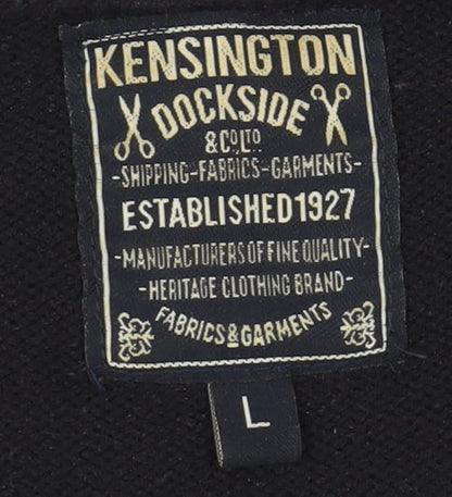 Close-up detail of Kensington Dockside Black Striped jumper L