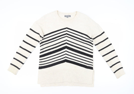 Principles Women's Beige Black Striped Pullover Jumper Size 8