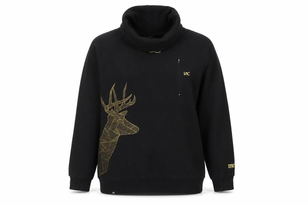 Syndicate Black Deer Graphic Pullover Sweatshirt L