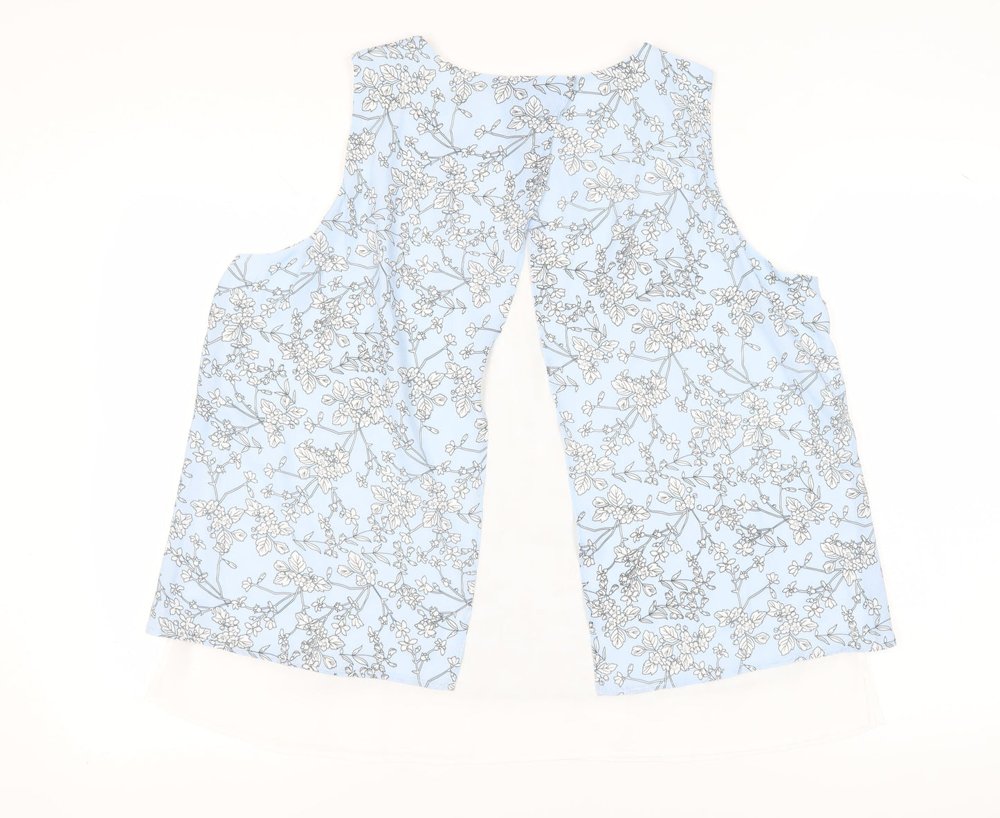 Jessica Graaf Women's Blue Floral Sleeveless Tank XL