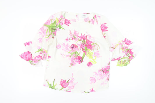 Wallis Petite Floral Tunic Blouse, Multicoloured, UK 12