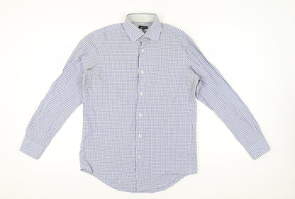 Additional front view of Jaeger Men's Blue Check Long Sleeve Shirt 15