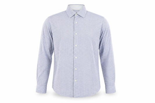 Jaeger Men's Blue Check Long Sleeve Shirt 15