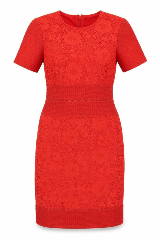 Miss Selfridge Red Bodycon Dress, UK 12, Party Floral Lace