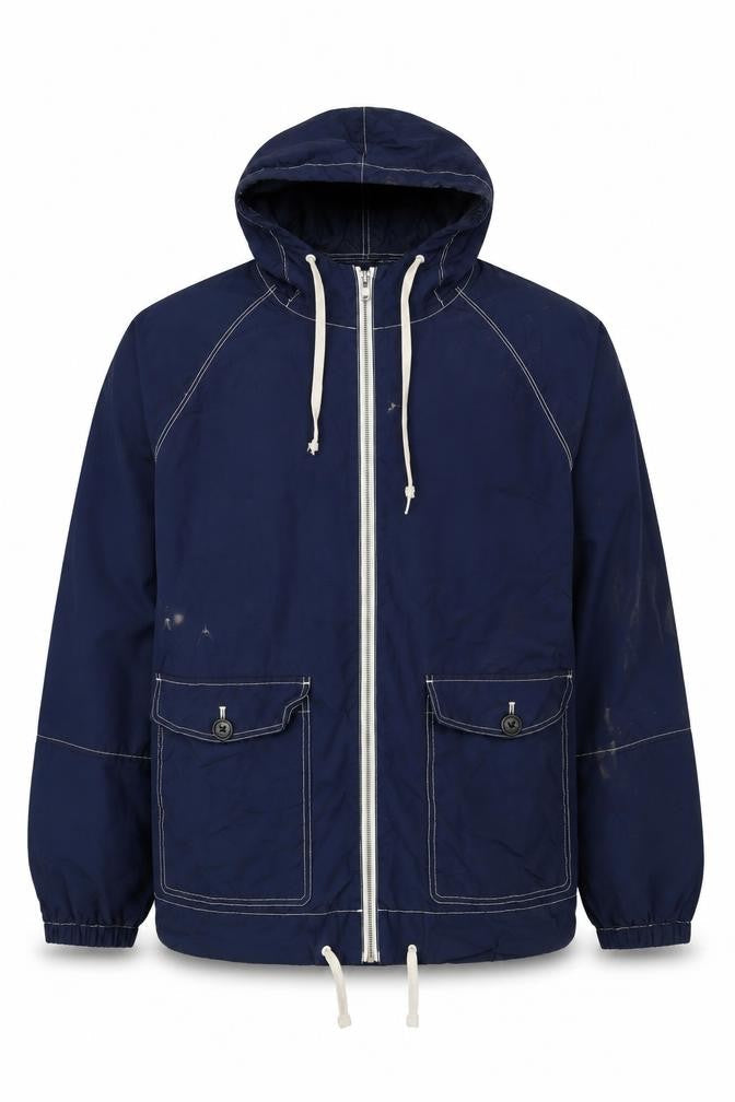 Jack Wills Men's Blue Hooded Windbreaker Jacket L