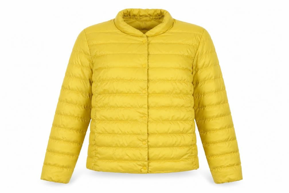 H&M Women's Yellow Puffer Jacket Size S