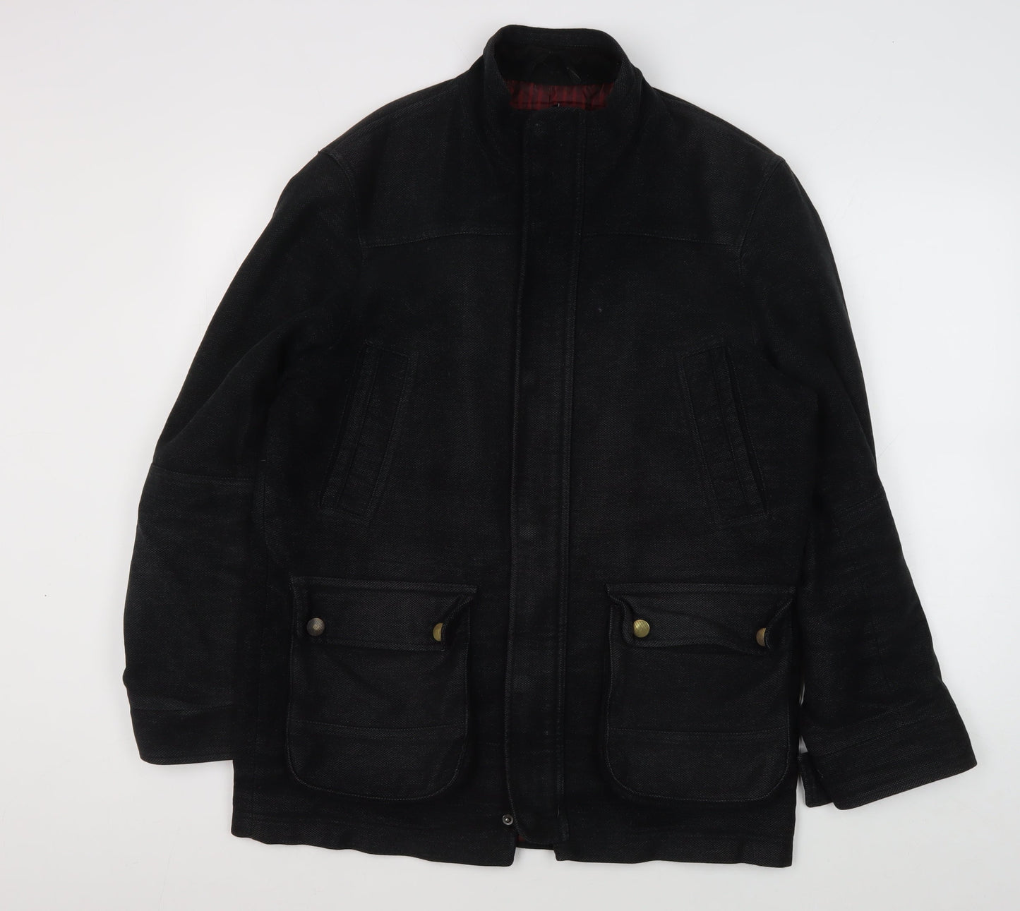 Thomas Nash Men's Black Mid-Length Jacket Size S